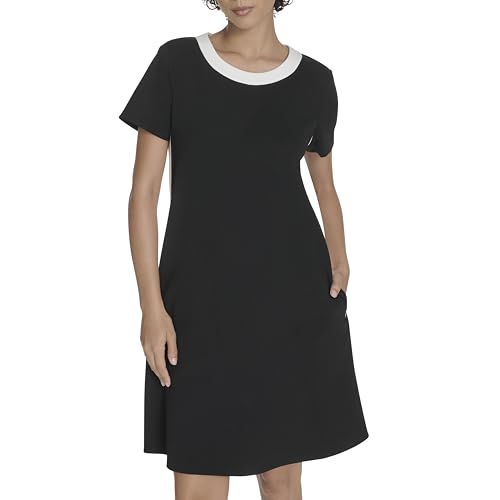 Tommy Hilfiger Women's Short Sleeve Scuba Crepe Shift Dress