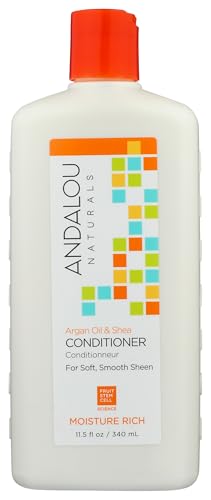 Andalou Naturals Conditioner, Moisture Rich Hair Conditioner, 11.5 Oz, Argan Oil, Shea Butter, Avocado Oil & Vitamin E, Moisturizing for Dry Hair