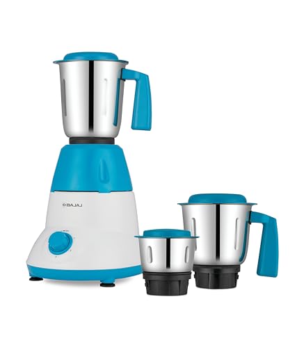 Bajaj GX8 750 Watt Mixer Grinder | Powerful 750W Titan Motor | 2-In-1 Blade Dry Grinding Jar | 2 Yrs Warranty 【Blue】