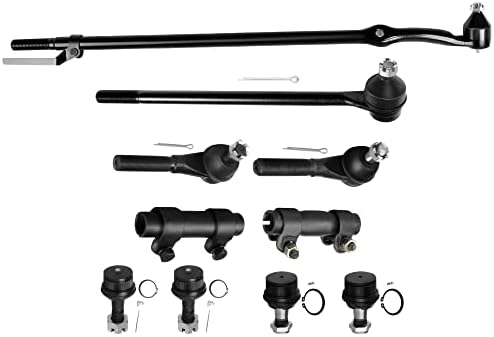 SCITOO 10pcs 4WD Front Suspension Kit Inner Tie Rod End Outer Tie Rod End Adjusting Sleeve Lower Ball Joint Upper Ball Joint Fit 1987-1996 For Ford For F-150 Bronco