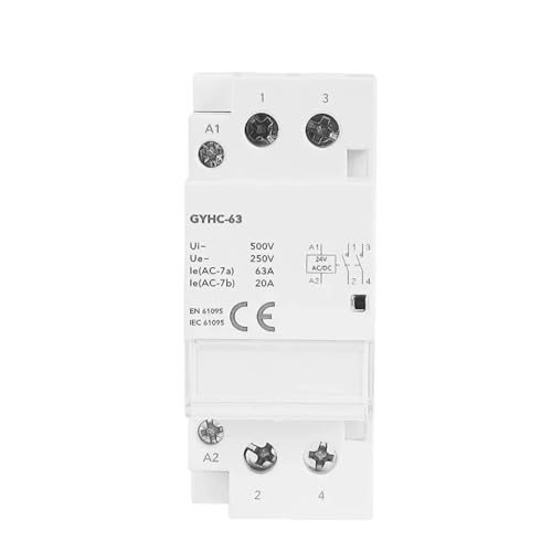 Contacteur CC DC24V 2P 63A 1NO1NC domestique pour rail Din automatique
