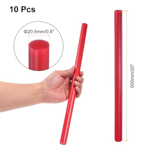 Image of uxcell 10 Pcs Red Plastic Rods 20.5 x 500mm ABS Styrene Round Stick Round Solid Bar DIY Model for DIY Toys Building Making Architectural Model Making