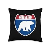 Wheeling West Virginia Bear WV Highway Interstate Souvenir Throw Pillow