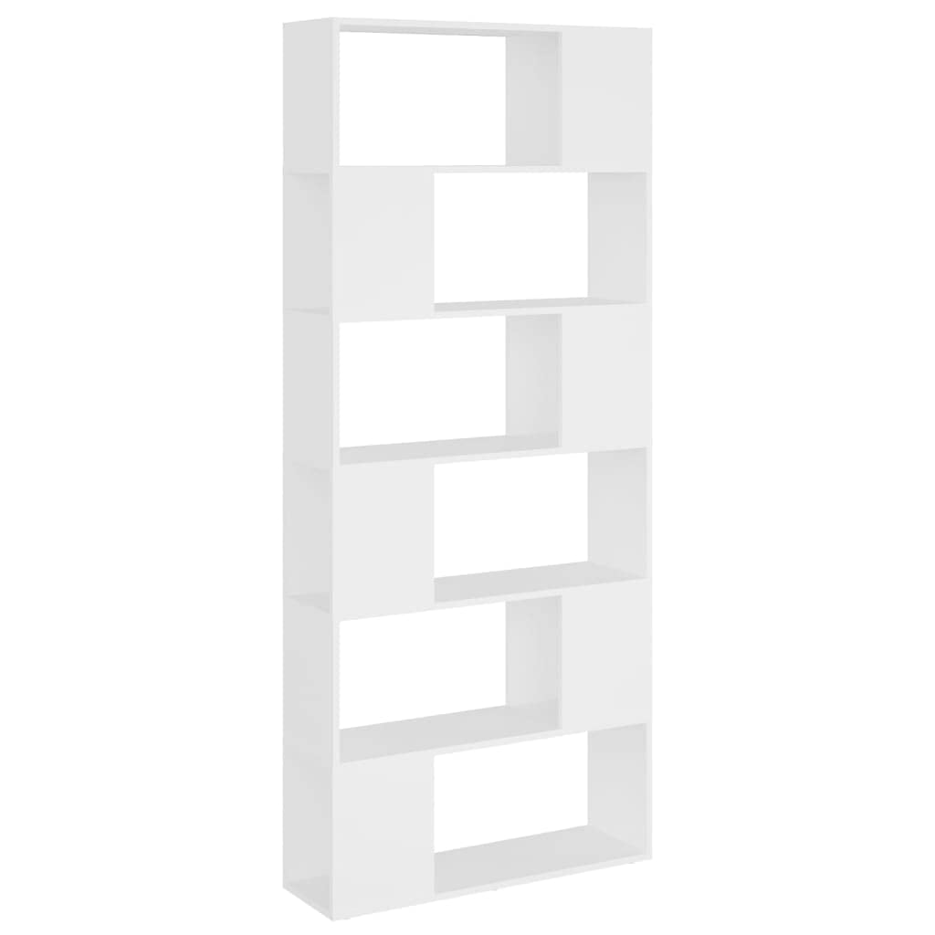 vidaXL Book Cabinet Room Divider Home Living Room Office Furniture Room Partition Privacy Screen Bookshelf Side Cabinet Book Rack White Chipboard โ image 1