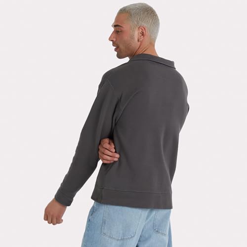 Hanes Men's Originals Fleece Polo Shirt, Garment Dyed Shirt For Men, Cotton Polo Shirt2