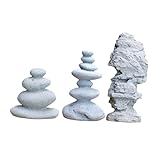 FRCOLOR 3個点 ミニチュア假山石 水槽レイアウト用 アクアリウムロックリー ミニ盆栽風園芸装飾 苔テラリウム対応 微景観デスク飾り