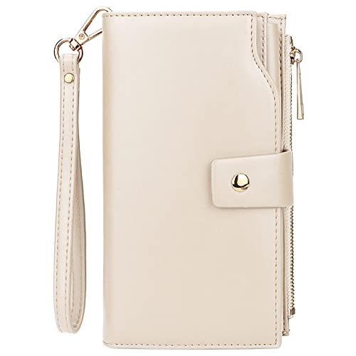 Uromee Wallet Women Vegan Leather RFID Blocking Large Ladies Wristlet Purse Card Holder Organizer Clutch