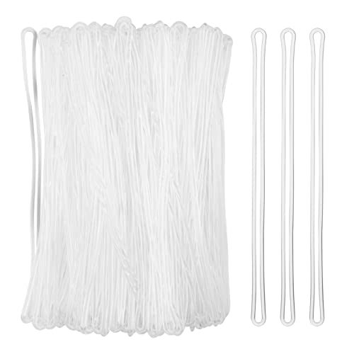 Cosmos 100 Pieces 6.75 inch Clear Plastic Travel Luggage Tag Loops Straps for Luggage Bag ID Tag