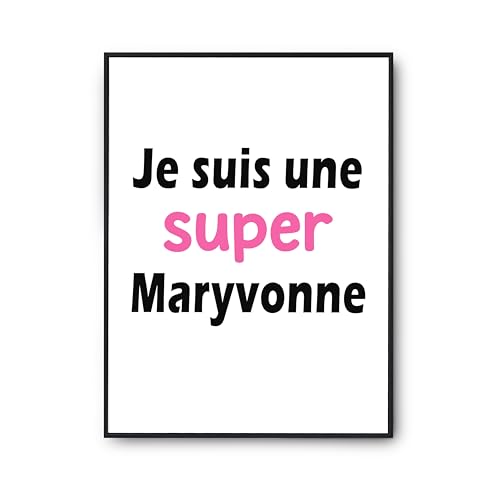 Poster Une Super Maryvonne 2 Affiche Citation Humour pour Cadeau