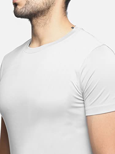 Image of BULLMER Solid Cotton Blended Half Sleeve Round Neck Tshirt for Men