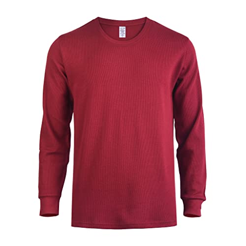 Men's Classic Fit Heavy Weight Waffle Thermal Shirt (S, Burg