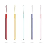 [MIAODAM] ストラップ スマホ ハンドストラップ 手首 携帯ストラップ シリコン 適用iphone airpods pro ケース 水洗可能 落下防止 伸縮性 usbメモリ マスコット 键用 5本セット(セット1：赤色+ライラック色＋梔子+瓶覗+桜)