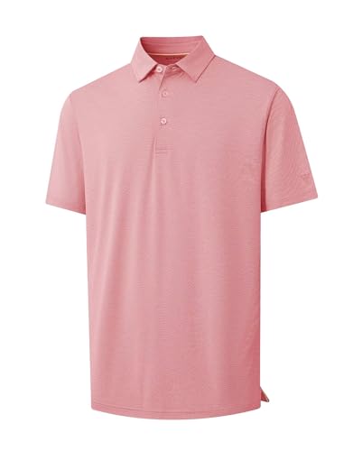 M MAELREG Mens Golf Shirts Short Sleeve Dry Fit Moisture Wicking Lightweight Sports Jacquard Polo T Shirts for Men