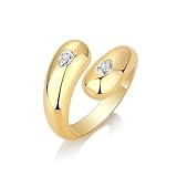 Aotiwe Anillos de amor para mujer, apilables, anillo abierto con forma de pera de 3 x 4 mm, oro amarillo de moissanita de 0,6 quilates, V 1/2, Oro amarillo de 9 quilates, Moissanita