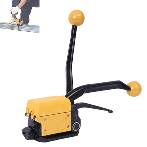 Cercleuse en Acier, Conception Manuelle sans Joint avec poignée antidérapante, Largeur 13-19 mm, Sangle de Coupe réglable pour Un cerclage en Acier Durable