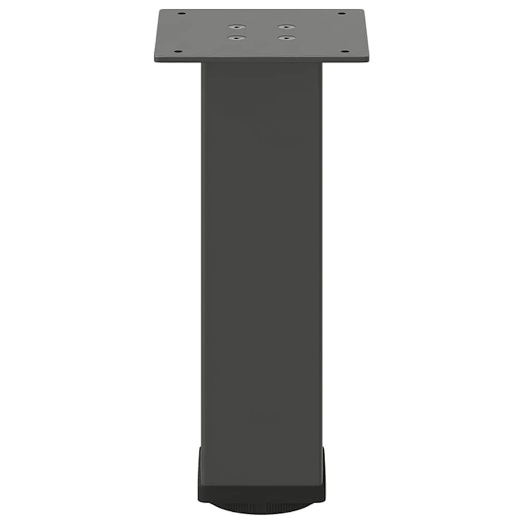 Juego de 4 patas de mesa de café, color antracita, 80 x 80 x 1,2 mm, tubo de acero de 30-32 cm, altura regulable, patas para muebles con patas niveladoras, diseño moderno, robustas