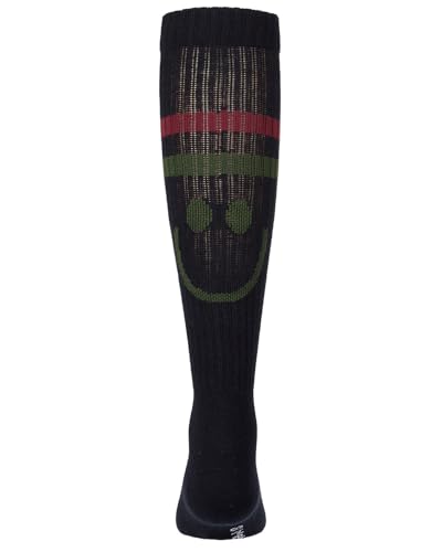 MeMoi Girls Ribbed Cotton-Blend Smile Stripe Knee High Sock2
