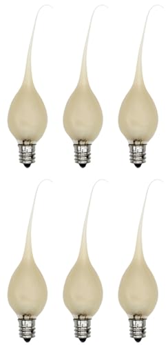 Creative Hobbies Country Style Incandescent Silicone Dipped Candle Light Bulbs ~ 5 Watt Pearlized Silicone Gold Glow | 6 Pack