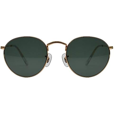LOTSON Vintage Round Trendy Sunglasses for women Retro Circle sun glasses for men John Lennon Style High definition tempered glass Lenses Cover