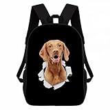GABSHAIM Vizsla Backpack Daypack Lovely Dog Print Bookbag Laptop Bag For Work Travel Hiking 17 Inch Black Lightweight