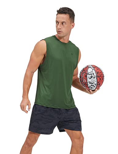 Image of EZRUN Men's Workout Sleeveless Shirts Quick Dry Muscle Swim Shirt Gym Fitness Running Beach Tank Tops