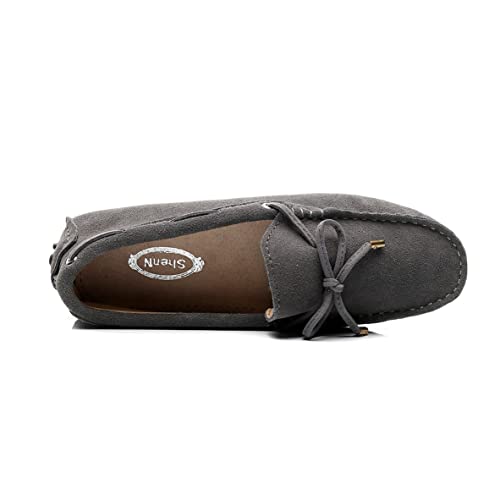Image of ANUFER Women's Classic Suede Penny Loafers Comfort Handmade Slipper Moccasins