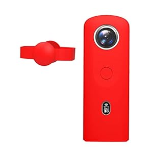 Linghuang Silikon Schutzhülle mit Objektivdeckel für Ricoh Theta SC2 Action Kamera Kratzfest Staubdicht (Rot)