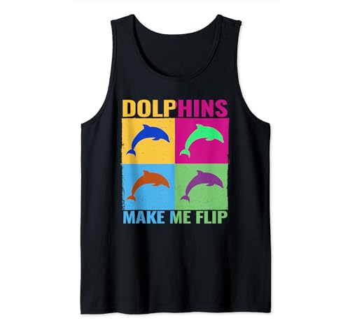 Los delfines me hacen Flip Marine mamíferos mujeres Dolphinkeeper Camiseta sin Mangas