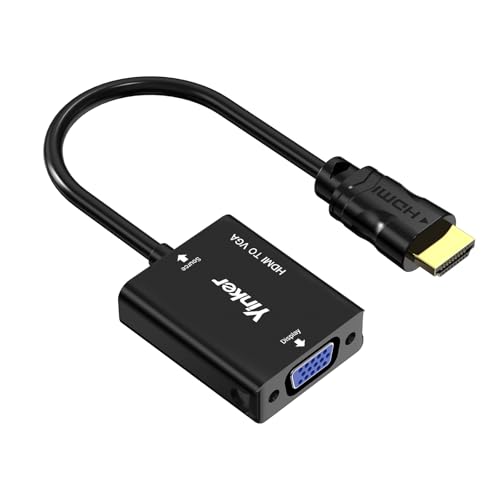 Yinker HDMI to VGA Adapter, HDMI to VGA Converter Gold-Plated Male to Female, Mirror Extend Screen for Computer Desktop, Monitor, Projector, HDTV, Chromebook