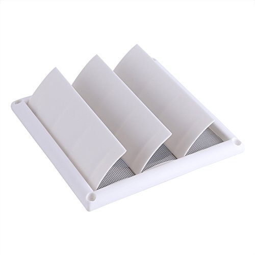 VIFERR White Gravity Grille Plastic Air Vent Cover with 3 Flaps Exhaust Hood Vent with Net for Restaurant Home Kitchen Outside Wall Ventilation (20 * 20CM) - Image 3