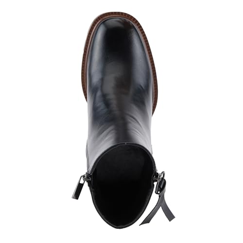 PATRIZIA Women's AHANA Sleek Leather Booties with Burnished Finish, Inset Heel, and Zipper Closure4