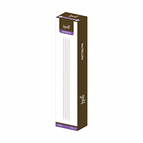 Image of Jyoti Knitting Pin - Aluminium (10 Pairs of Double Point Pins of 9 Inches / 23cm of Size 12), Crafting & Weaving, Round Blunt Yarn Needles, Used for Sweaters, Scarves, and Woolen Fabrics - Pack of 10