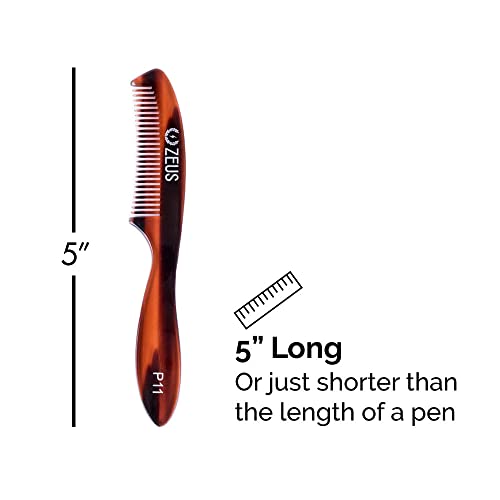 Zeus Large Mustache Comb, 5" X 0.75", Best Handmade Saw-Cut Moustache Comb With Extended Handle (Traditional) - P11 #TOP2
