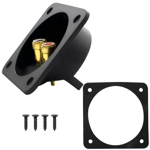 Makerele 3.15 Inch Spring Loaded Square Speaker Box Terminal Cup - 1 Pcs 2-Way Subwoofer box terminal connertor Suitable for Loading onto Car & Home Passive Speaker Wire Sub Box