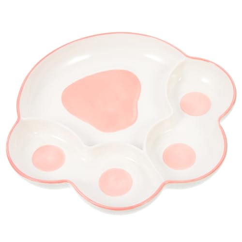 Cabilock Ceramic Divided Plate for Design Multi Functional Food Serving Dish for Snacks Fruit and Desserts Smooth Surface for Home and Outdoor Use