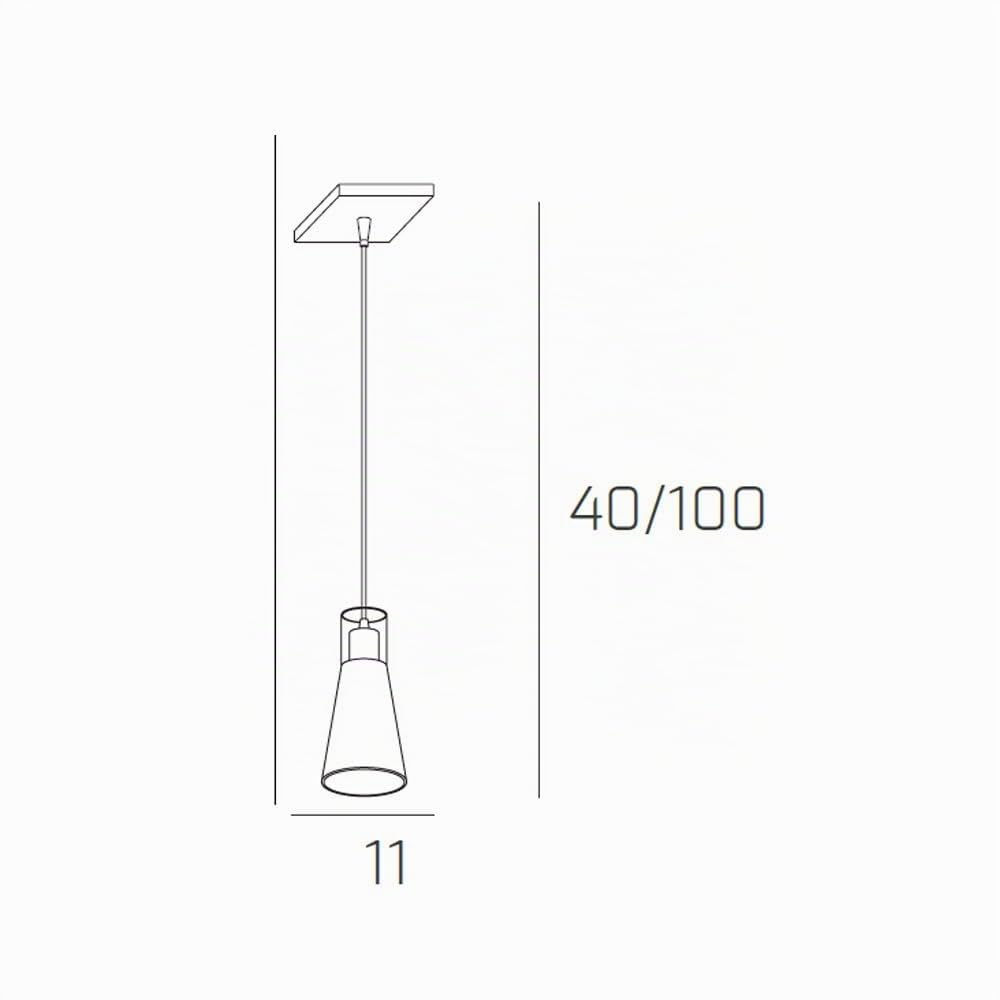 LAMPADARIO SOSPENSIONE MODERNA UNA LUCE VETRO CONICO BORDO TRASPARENTE CILINDER 1079/S1