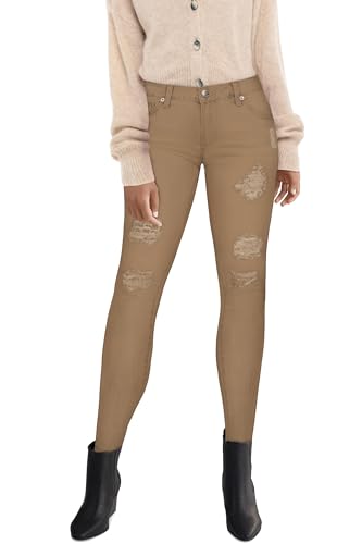 Hybrid & Company Women's Butt Lift Super Comfy Stretch Ripped Skinny Jeans3