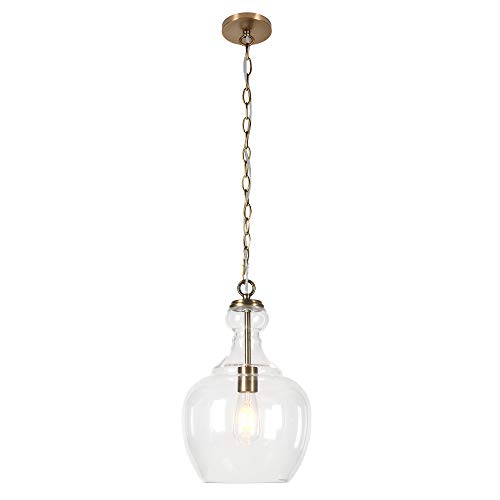 Image of Henn&Hart 11 inch Pendant Light Fixture with 6' Adjustable Cord, Gold