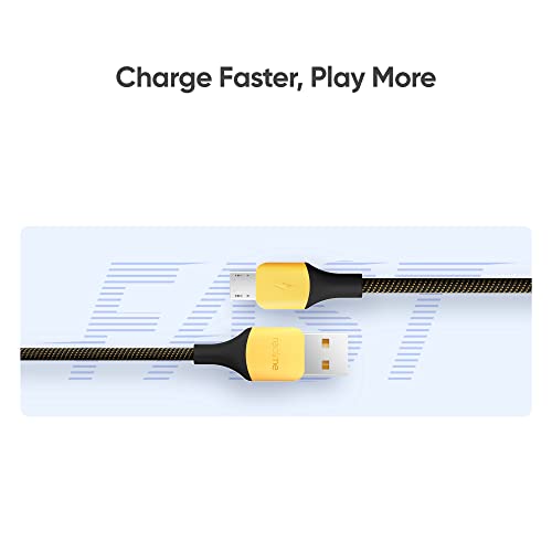 Image of realme 10W Fast Charging Micro-USB Cable (Braided, Black)