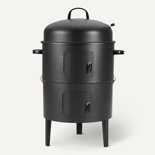 Amazon Basics Outdoor-Smoker, 1 Stück, 40.6 cm, Schwarz