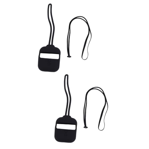 OSALADI 2piezas Estuche De Silicona para Auriculares Inalámbricos Funda Protectora y Ligera Lanyard para Negro