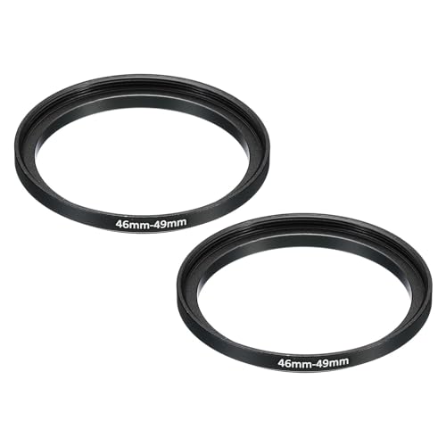 Generic 46mm-49mm Metal Step Up Ring, 2 Pcs Camera Lens Filter Adapter Ring Black