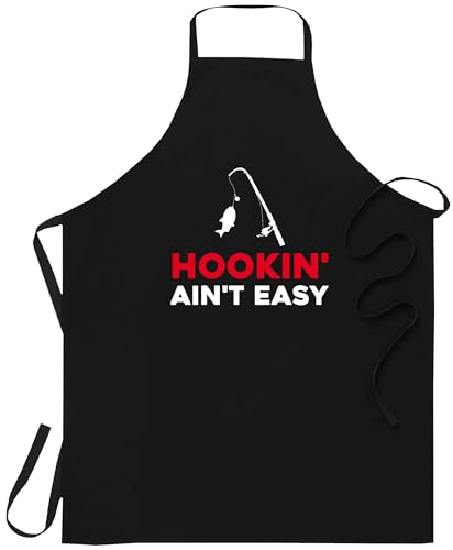 ARTbyPAW Fishing Girl Apron Hooking Ain't Easy, Angler Woman Lady