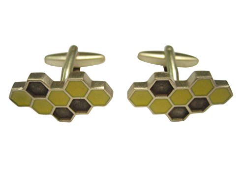 Manicure Doradas y Marrón Tonos con Diseño de Abeja y Panal miniatura 1
