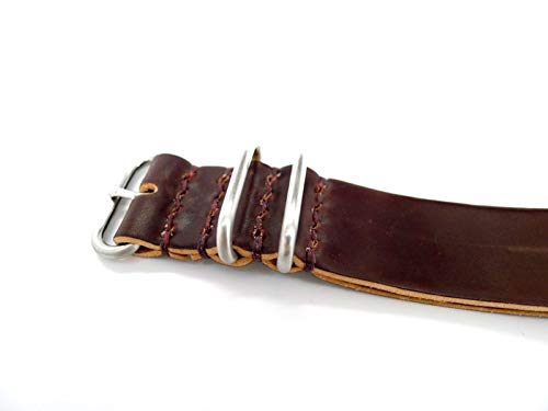 Da Luca Shell Cordovan Military Watch Strap - Color 8 (Matte Buckle) : 20Mm #TOP3