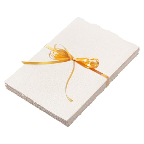 60 Sheets Handmade Paper A5, 160 GSM Watercolour Paper Textured Paper Deckled Edge Papers for Wedding Invitations, Cards, Crafts 60 Sheets Handmade Paper A5, 160 GSM Watercolour Paper Textured Paper Deckled Edge Papers for Wedding Invitations, Cards, Crafts