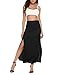Produktbild VONDA Damen Lange Rock Hohe Taille Sommerrock Slim Fit Maxirock Seiten Schlitz Kleid Schwarz S