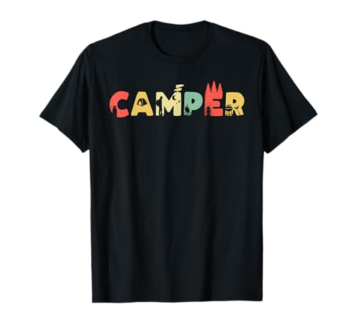 Retro Tent Camping Hiking - Campfire Vintage Camping T-Shirt