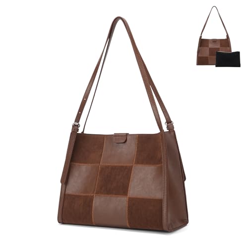 Bolso mediano de hombro para mujer en cuero vegano