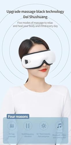 Image of Full Body Wireless Neck Massager with Heat vibrating machine with bluetooth music rechargeable (Eye Massager)